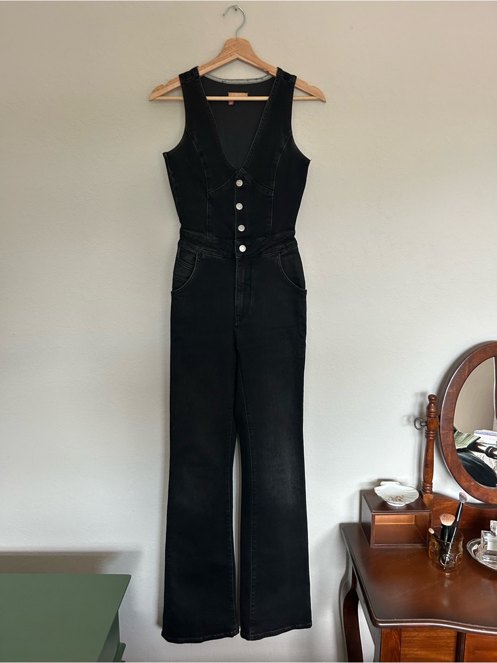 Anthropologie Black Women's Denim Jumpsuit